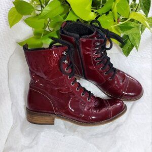 Unity in Diversity Europe- Red Coated Combat Leather Lace Up Boots